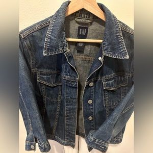 Gap dark blue denim crop jacket